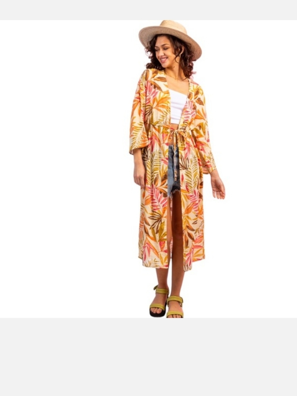 Floral Print Duster Kimono NWT